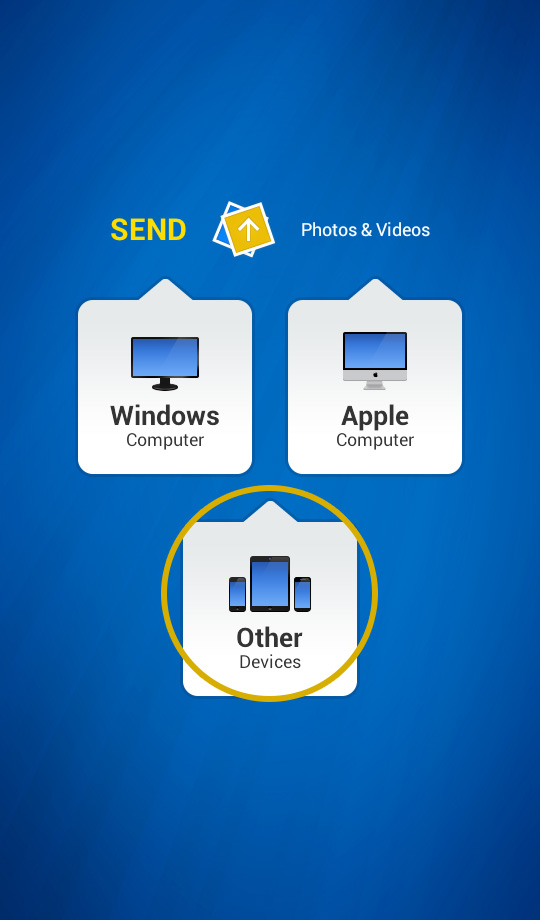 Transfer photos from another Android or iDevice to this Android
