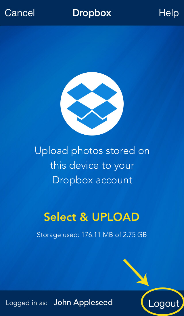 how to logout of dropbox on mac